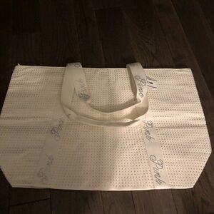 PINK Victoria's Secret White Perforated Tote
